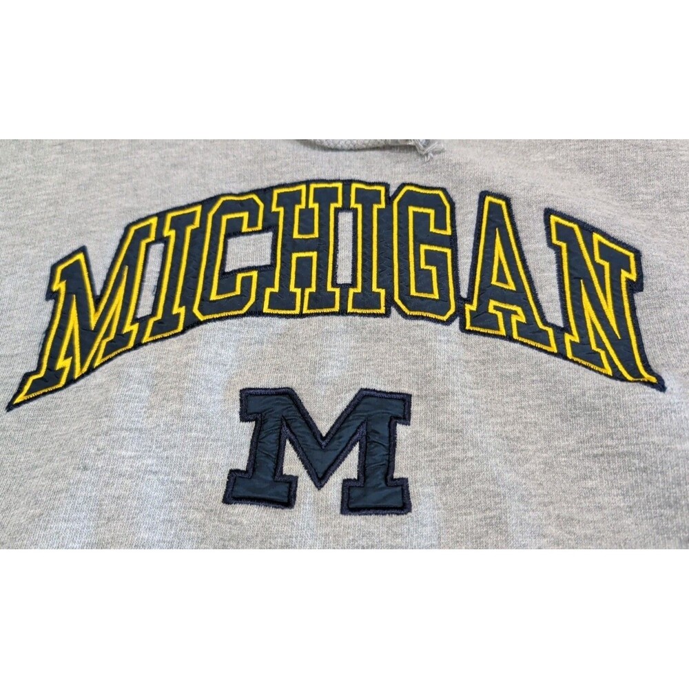 University of Michigan Wolverines Gray Pullover Hoodie Adult Size Large NCAA - Picture 2 of 9